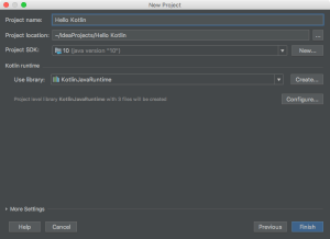 New Kotlin Project Configurations