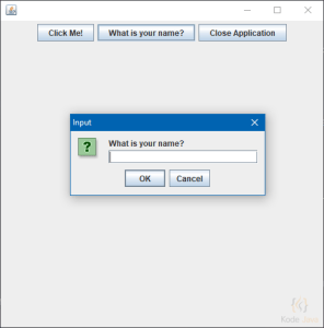 Message Dialog Box with JOptionPane