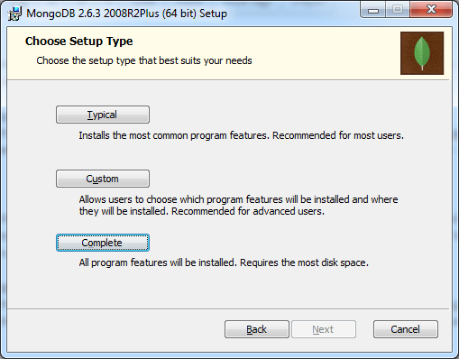 Choose Setup Type