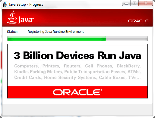 JRE Installation Progress