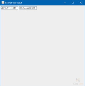 User Input Format