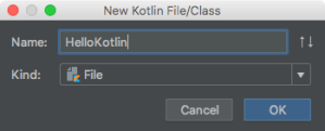 New Kotlin File/Class Dialog