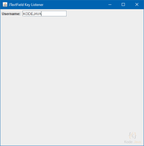 JTextField Key Listener