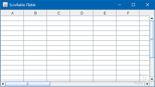 Scrollable JTable Component Demo